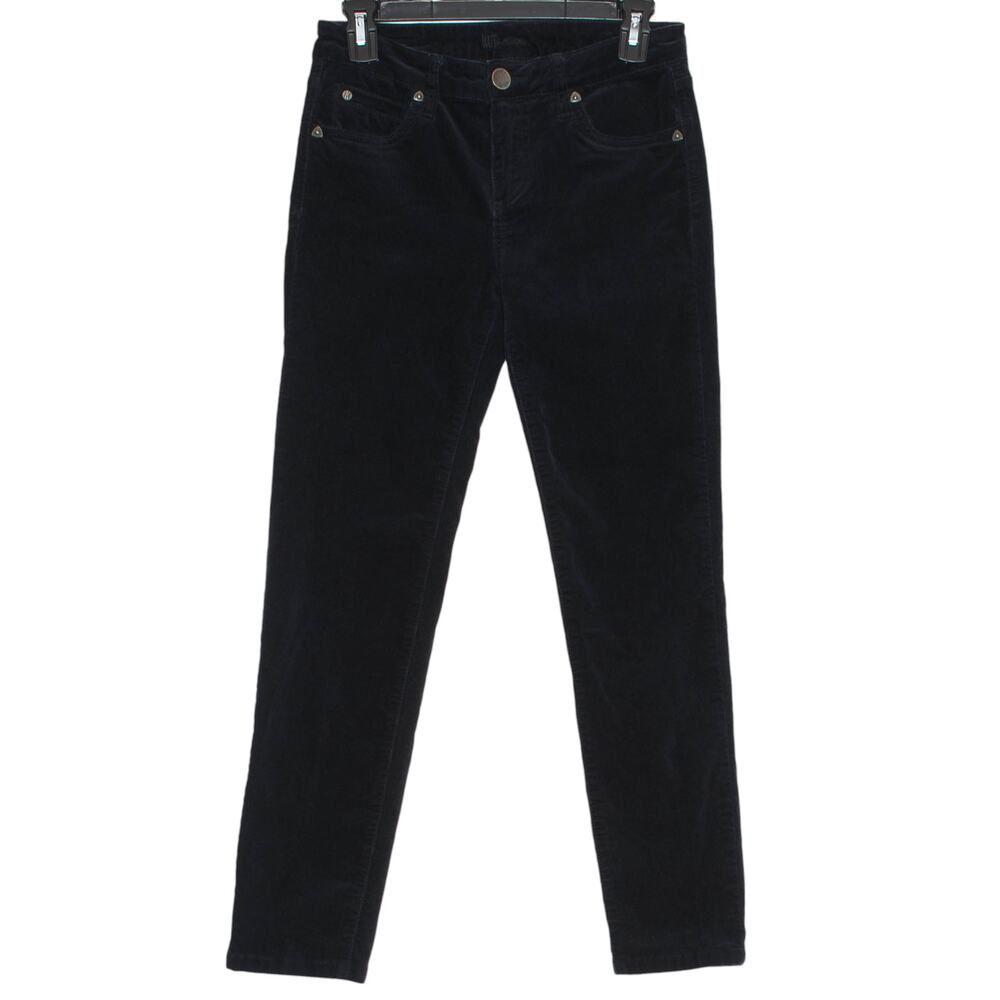 Kut From The Kloth Diana Skinny Corduroy Y2K 90s Grunge Minimalist Black Size 2